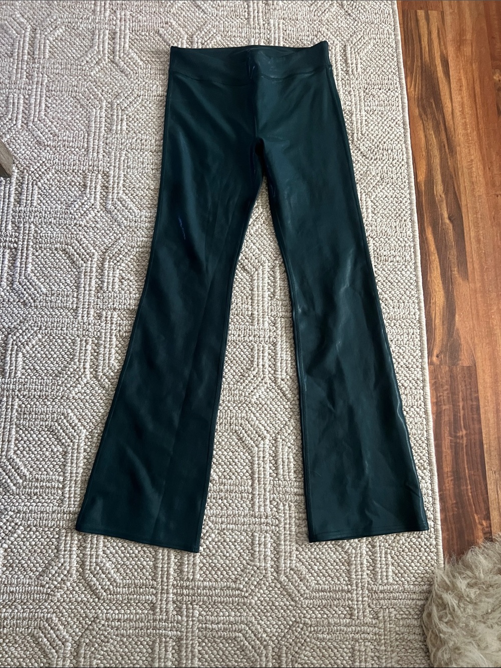 ALO Yoga Black Faux Leather Flare Leggings